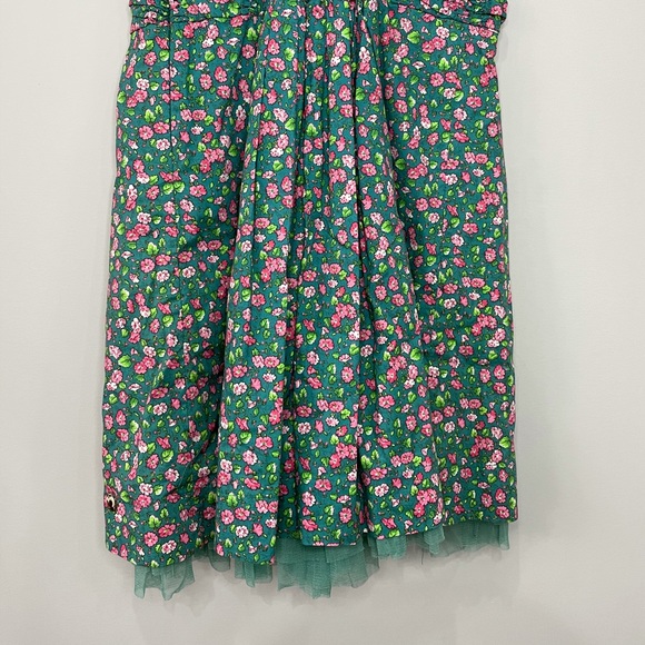 FARM Rio floral sleeveless lace detail tule hem fit and flare mini dress - Picture 9 of 15